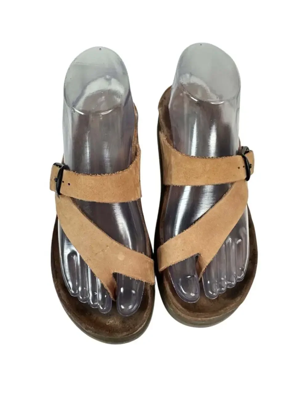 Mephisto Helen Sandals Beige Suede Cork Comfort Walking Travel Euro 36